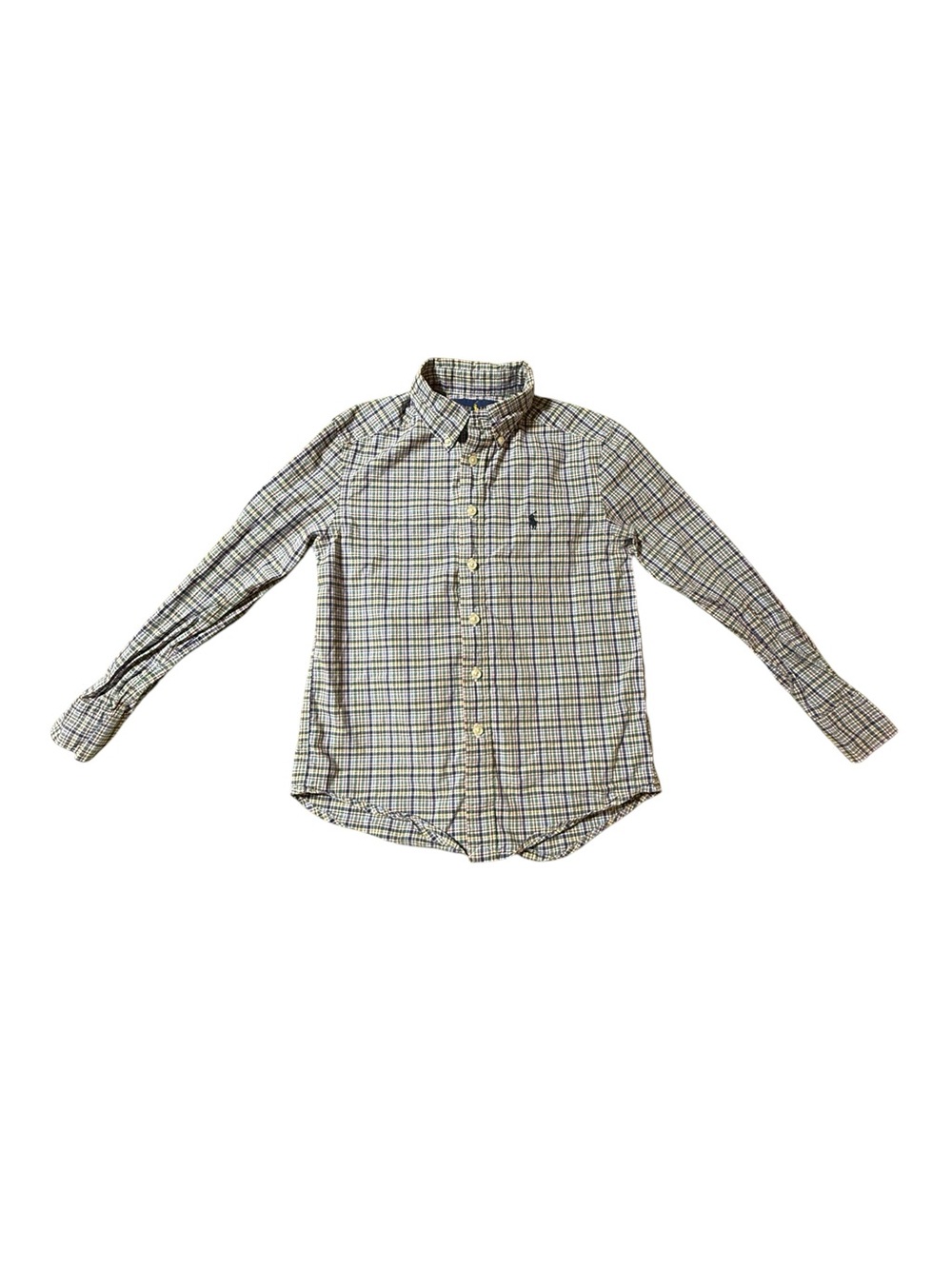 Boys Ralph Lauren Plaid Button Down Shirt Size Small 8 LS Oxford Preppy Classic